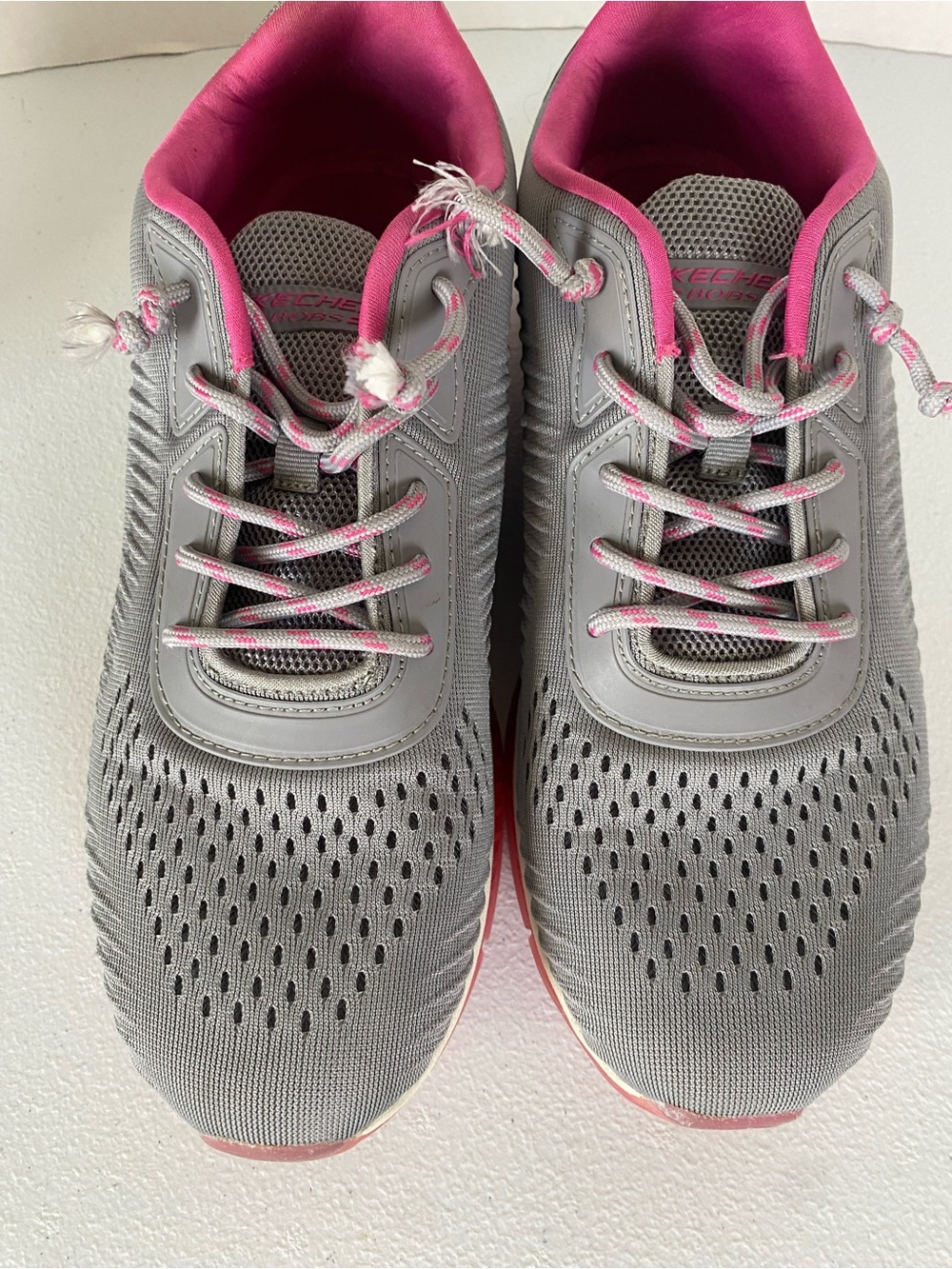 Sketchers Bobs Gray/Pink Women's Comfort Shoe Memory Foam Size 8.5" - Picture 12 of 12